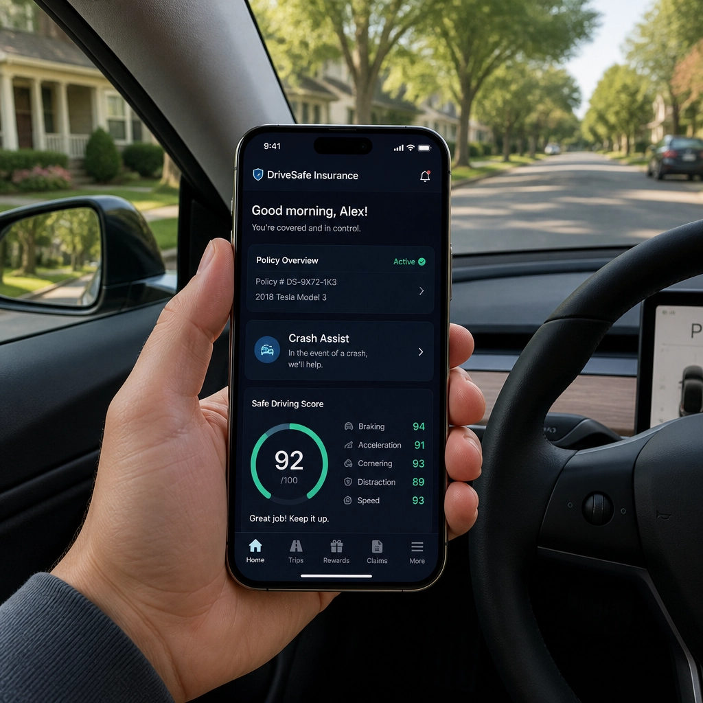 A person holding a smartphone in a car showing the Signal app